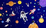太空星球背景墙图片