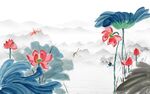 荷花背景墙
