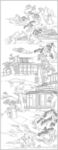 白描古建图 
