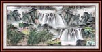 瀑布山水画 