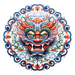 中式团龙图案