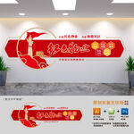 红色物业社区党建文化墙