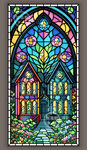 欧陆风情教堂蒂凡尼染色玻璃图案