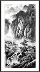 竖版水墨山水画