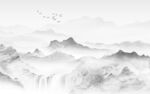 新中式山水背景墙