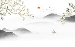 新中式玉兰水墨山水