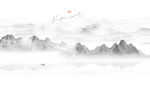 抽象水墨山水画背景墙