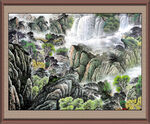 中堂山水画 