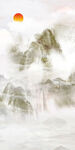 大理石玄关山水画