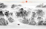 新中式意境国画山水图 