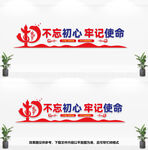 不忘初心文化墙