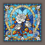 教堂蒂凡尼玻璃玫瑰图案贴膜