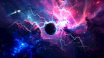 闪电星空