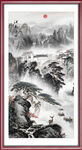 竖幅山水画