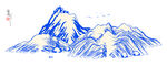 抽象线条山水画