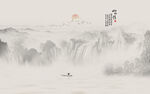 新中式山水国画背景墙