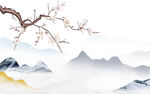 新中式意境山水背景
