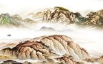高清 最新客厅山水 tif分层