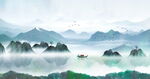 新中式水墨山水画