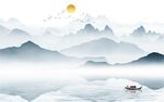 高清 淡雅中式山水 TiF分层
