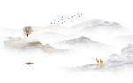 新中式石纹山水背景