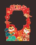 龙年拍照框 美陈