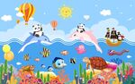 卡通可爱海洋世界儿童房图片