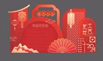 红包墙 新年美陈 