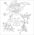 白描花瓶