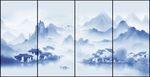 蓝色山水画