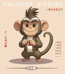 插画猴
