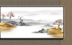 中式意境山水背景装饰画