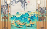 新中式背景墙  