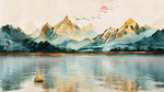中国水墨画背景