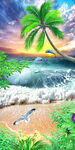 海景沙滩夏日风景画玄关
