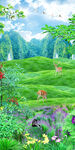 清新草绿风景装饰画玄关