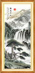 江山如画迎客松山水画