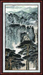 竖幅山水画 