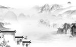 简约 中式灰色山水 TiF分层