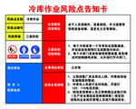 冷库作业风险点告知卡