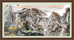 瀑布风景画 