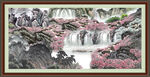瀑布山水画