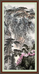 瀑布山水画