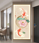 国潮锦鲤荷花吉祥如意装饰画