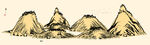 国画抽象线条山水画