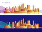 银川城市插画