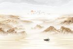 金色山水画