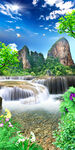 流水生财风景画玄关