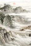 竖版山水画