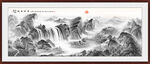 大厅水墨山水画 